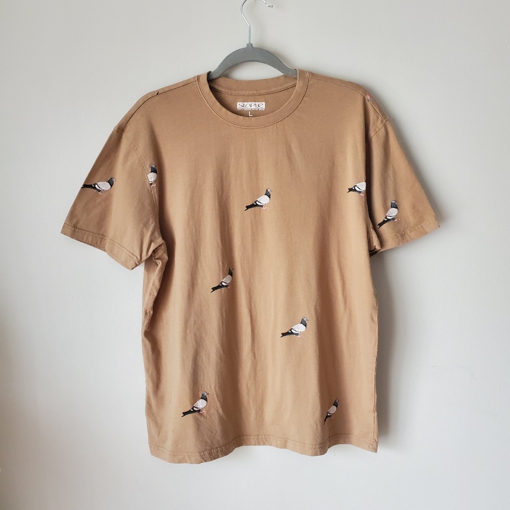 Staple All Over Pigeon Tee Khaki Men's T-Shirt L